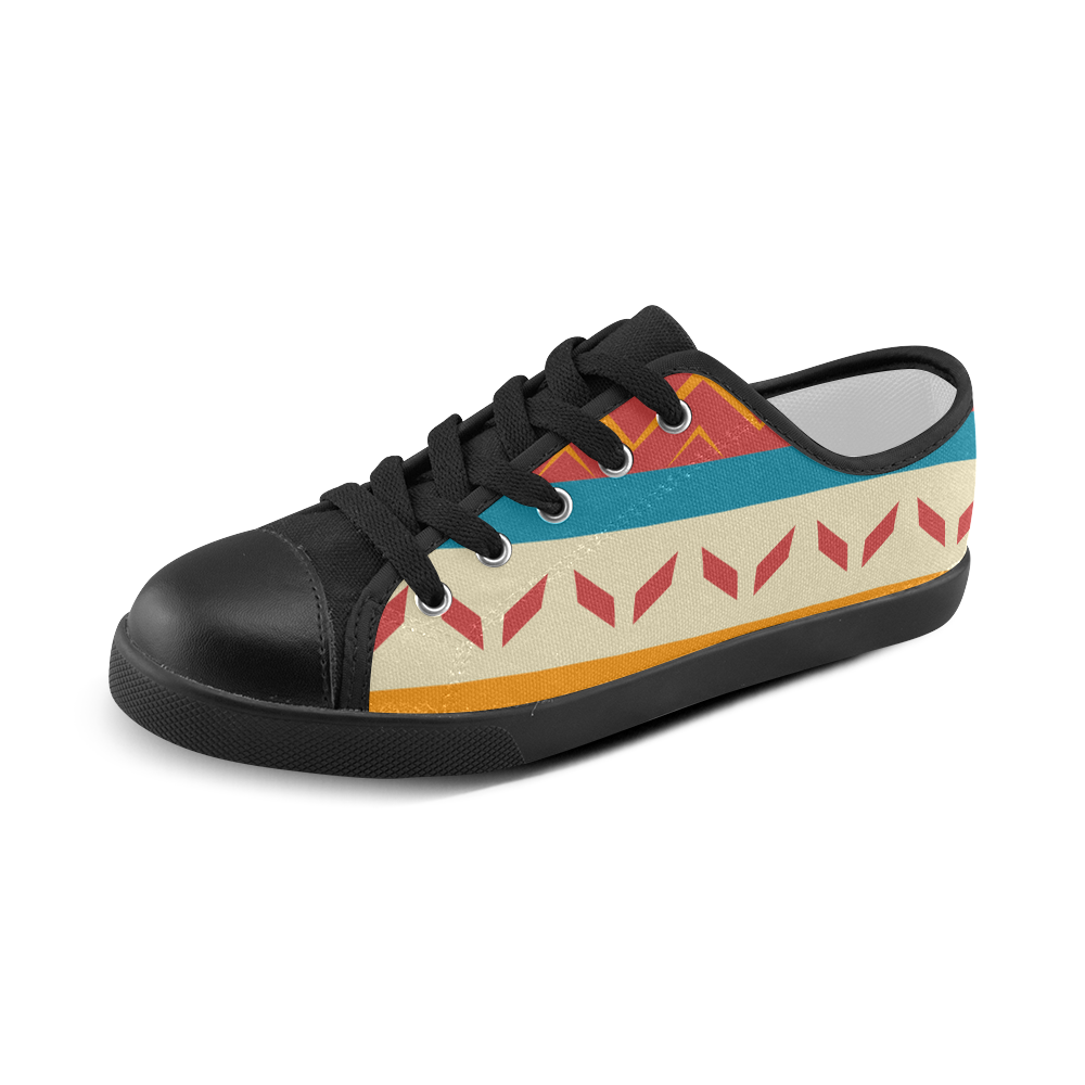 Tribal shapes Canvas Kid's Shoes (Model 016)