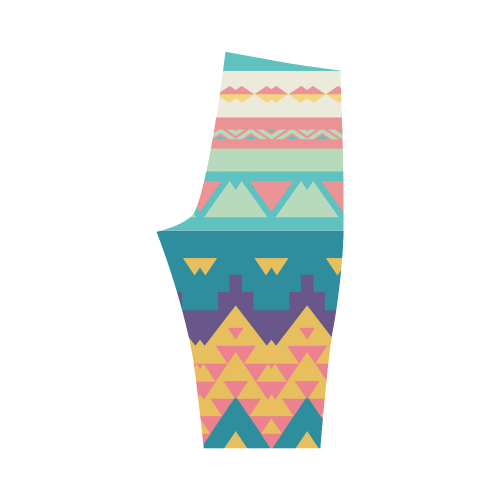 Pastel tribal design Hestia Cropped Leggings (Model L03)