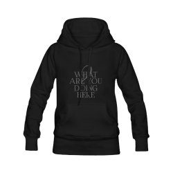 What are you doing here? Black | Women's Classic Hoodies (Model H07)