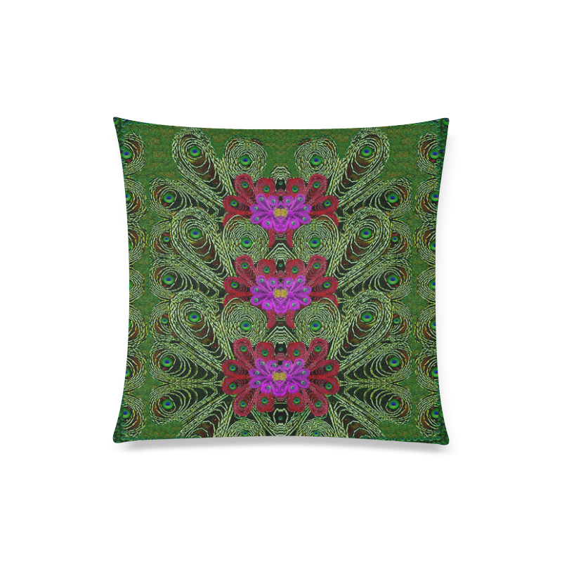 Metal Peacock In paradise Land Custom Zippered Pillow Case 20"x20"(Twin Sides)