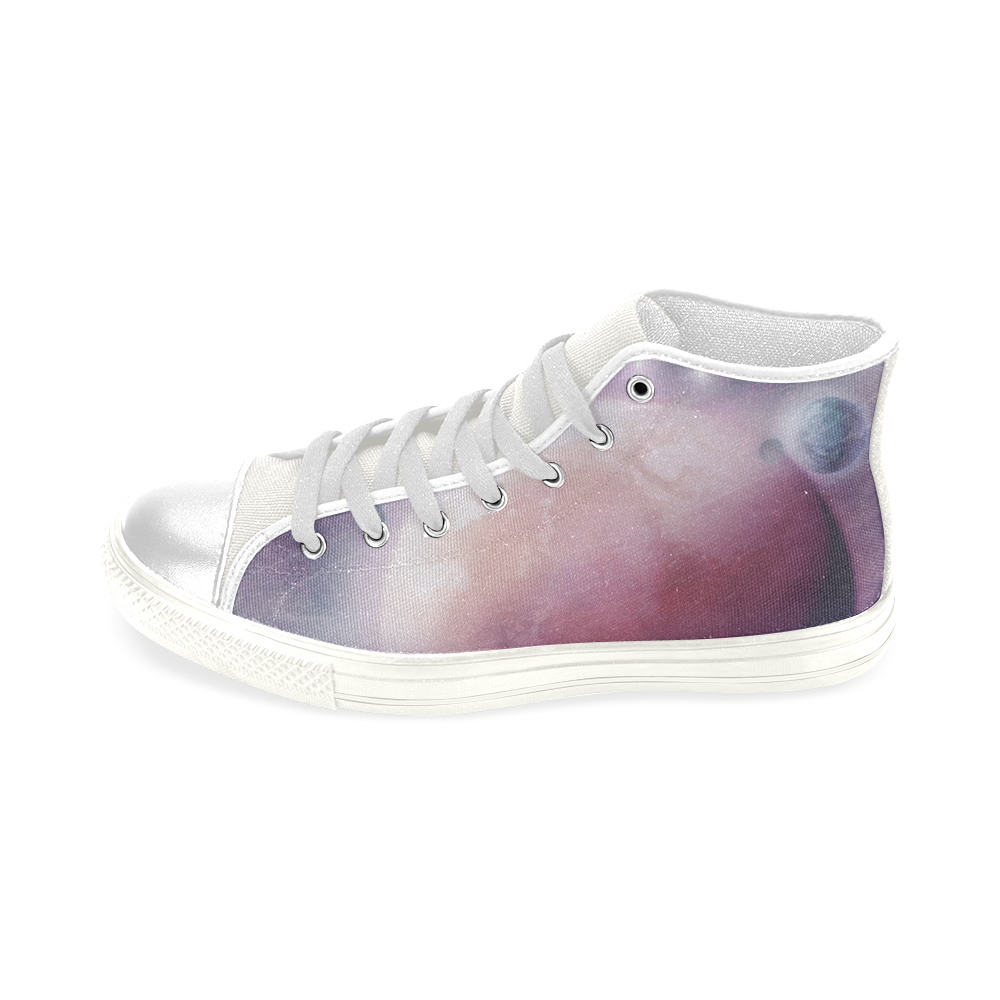 Pink Space Dream Men’s Classic High Top Canvas Shoes (Model 017)