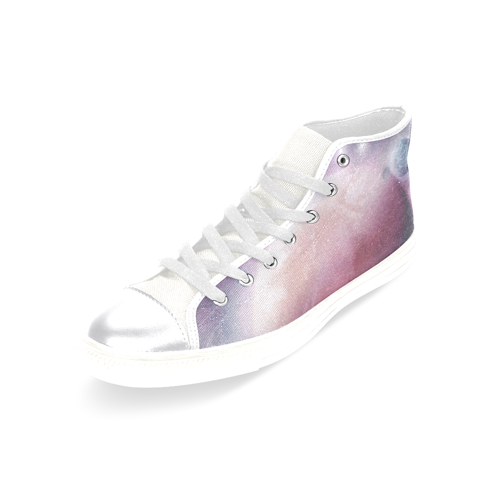Pink Space Dream Women's Classic High Top Canvas Shoes (Model 017)