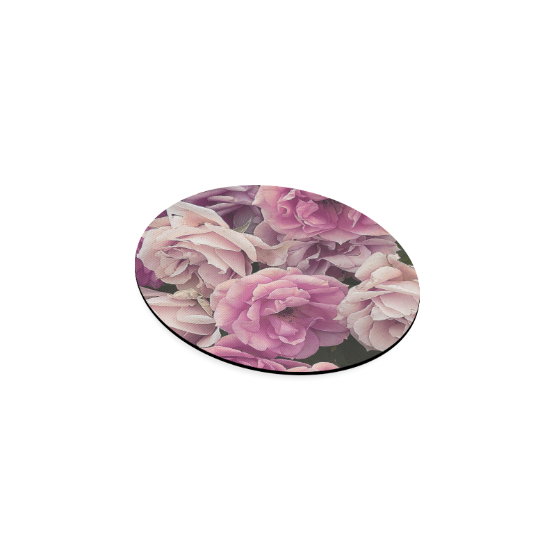 great garden roses pink Round Coaster