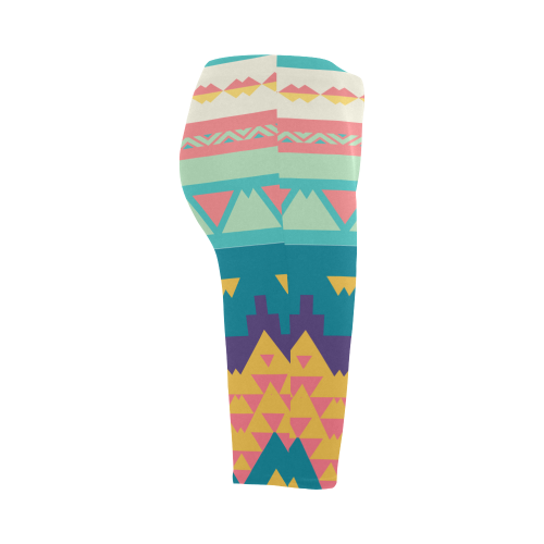 Pastel tribal design Hestia Cropped Leggings (Model L03)