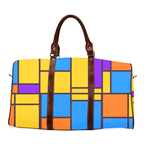 Shapes in retro colors Waterproof Travel Bag/Large (Model 1639)