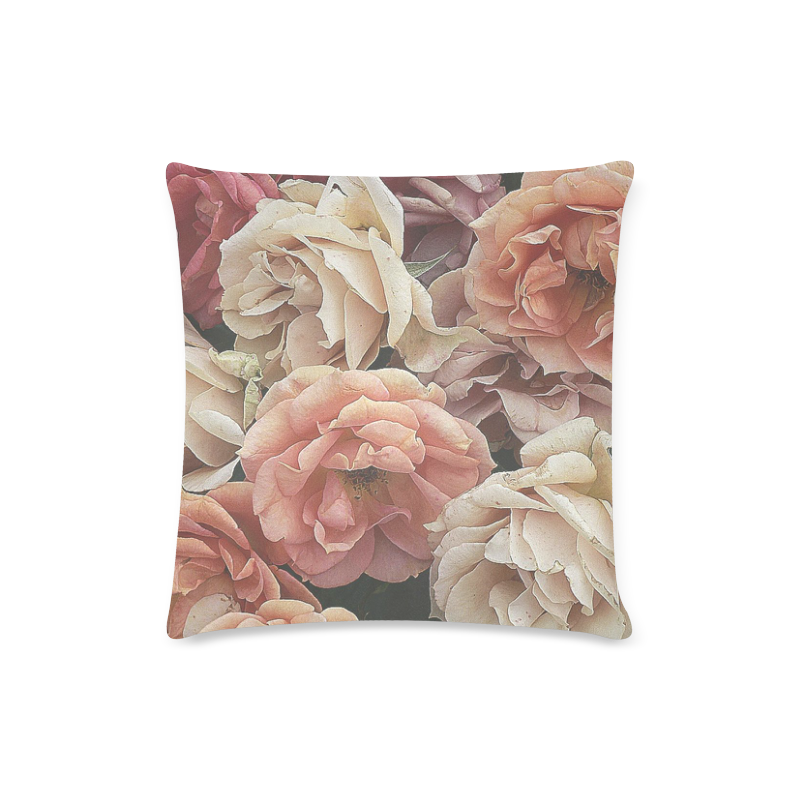 great garden roses, vintage look Custom Zippered Pillow Case 16"x16" (one side)