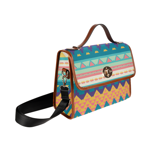 Pastel tribal design Waterproof Canvas Bag/All Over Print (Model 1641)