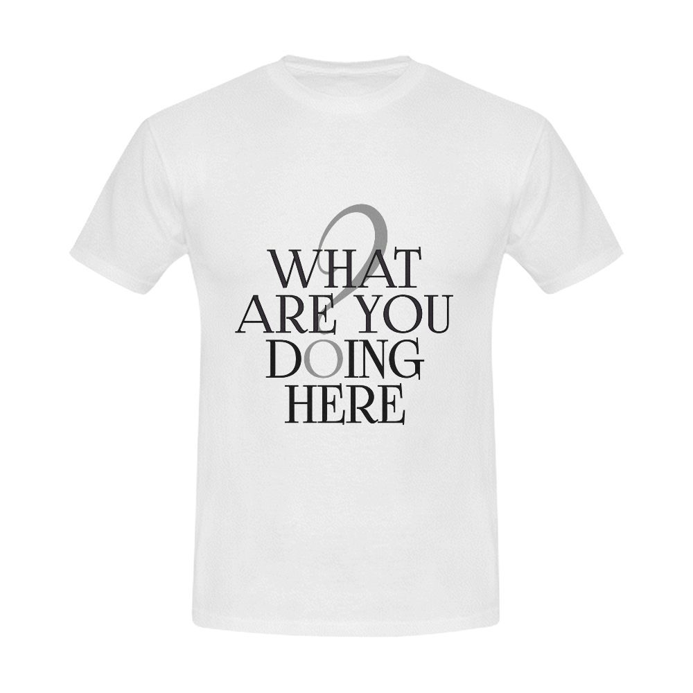 What are you doing here? Men's Slim Fit T-shirt (Model T13)