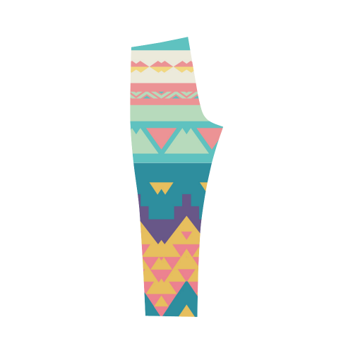 Pastel tribal design Capri Legging (Model L02)