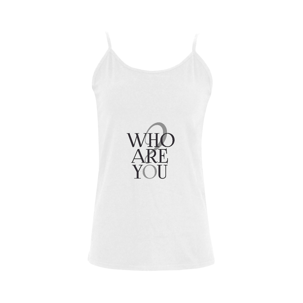 Who are you? Women's Spaghetti Top (USA Size) (Model T34)