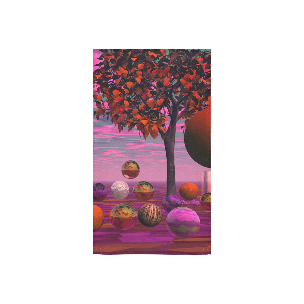 Bittersweet Opinion, Abstract Raspberry Maple Tree Custom Towel 16"x28"