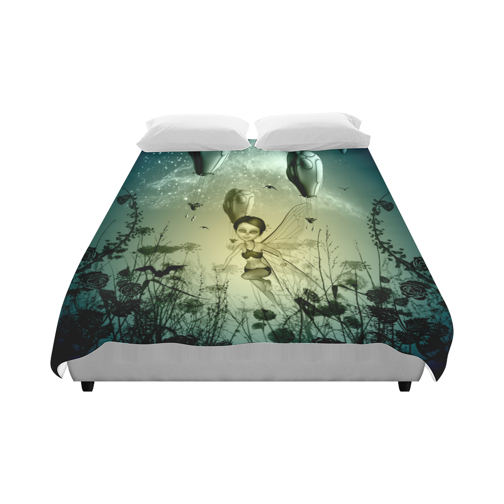 Cute fairy with zeppelin Duvet Cover 86"x70" ( All-over-print)