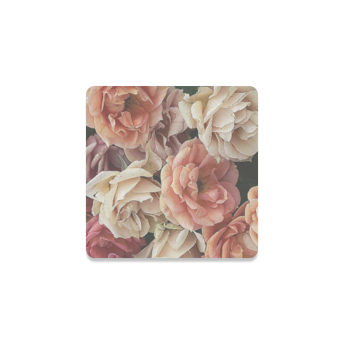great garden roses, vintage look Square Coaster