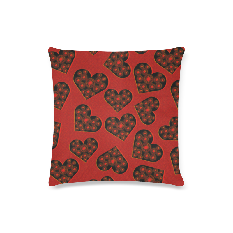 Burning Hearts Custom Zippered Pillow Case 16"x16"(Twin Sides)