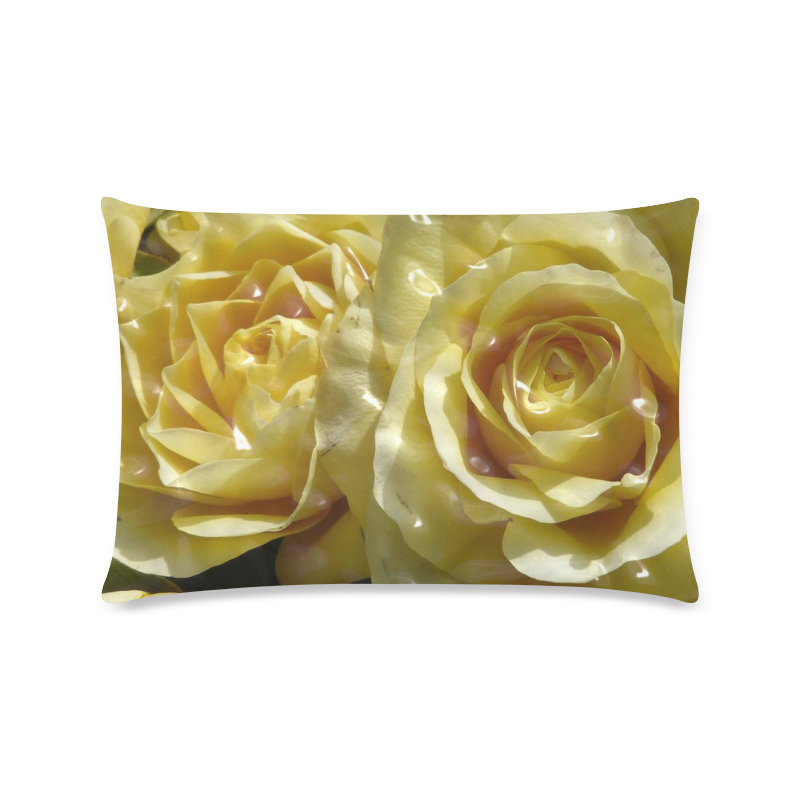 yellow roses Custom Zippered Pillow Case 16"x24"(Twin Sides)