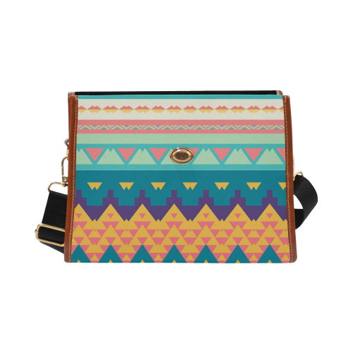 Pastel tribal design Waterproof Canvas Bag/All Over Print (Model 1641)