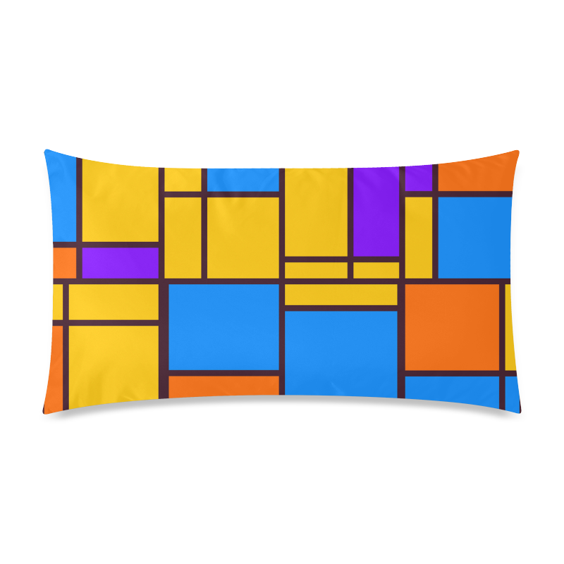 Shapes in retro colors Rectangle Pillow Case 20"x36"(Twin Sides)