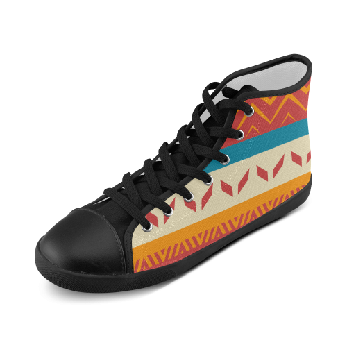 Tribal shapes High Top Canvas Kid's Shoes (Model 002)