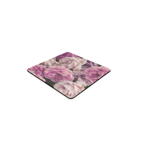great garden roses pink Square Coaster