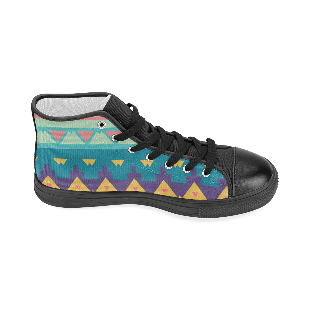 Pastel tribal design Women's Classic High Top Canvas Shoes (Model 017)