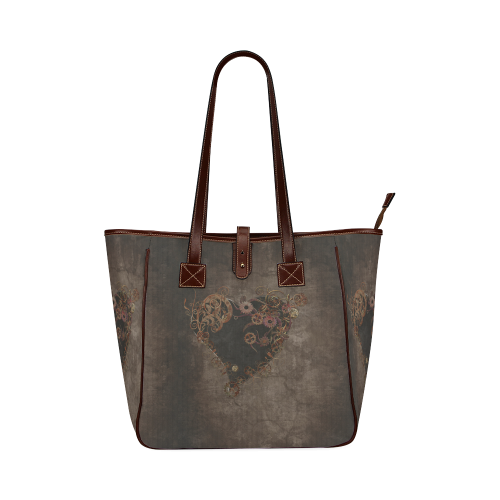 A decorated Steampunk Heart in brown Classic Tote Bag (Model 1644)
