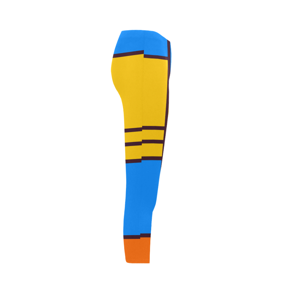 Shapes in retro colors Capri Legging (Model L02)