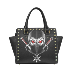 ninja Skull Rivet Shoulder Handbag (Model 1645)