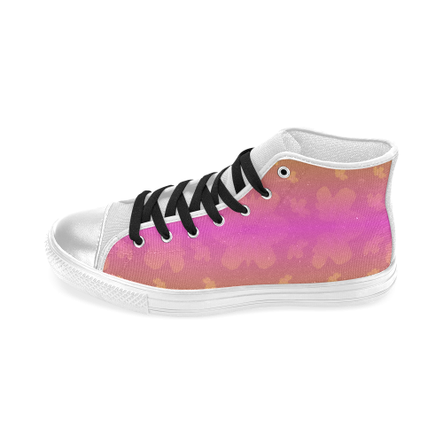 Pretty flowers in neon Women's Classic High Top Canvas Shoes (Model 017)