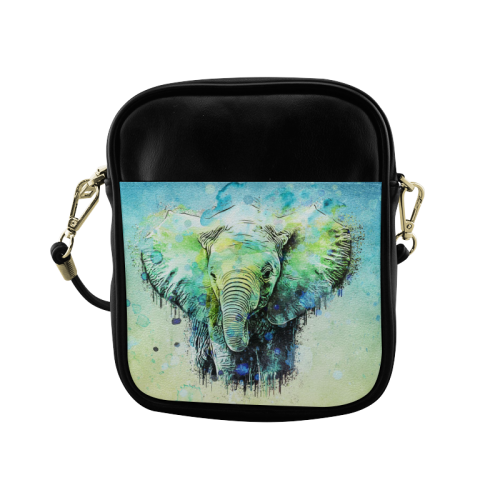 watercolor elephant Sling Bag (Model 1627)