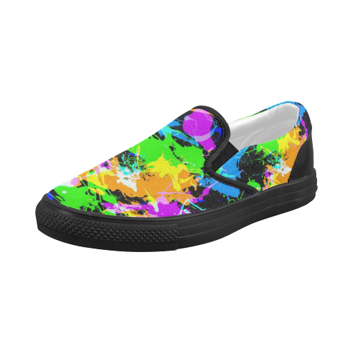 PAINT SPLASH Women's Slip-on Canvas Shoes (Model 019)