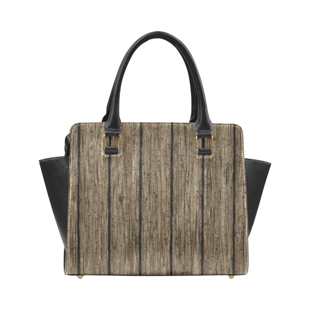 wooden planks Rivet Shoulder Handbag (Model 1645)