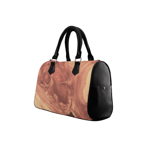 fantastic wood grain,brown Boston Handbag (Model 1621)