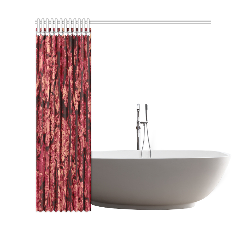 tree bark structure red Shower Curtain 69"x70"