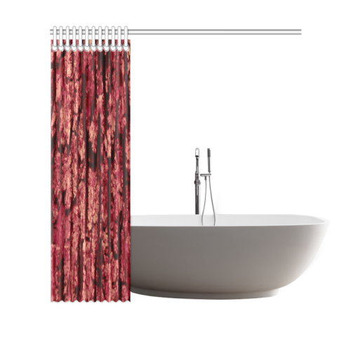 tree bark structure red Shower Curtain 69"x70"