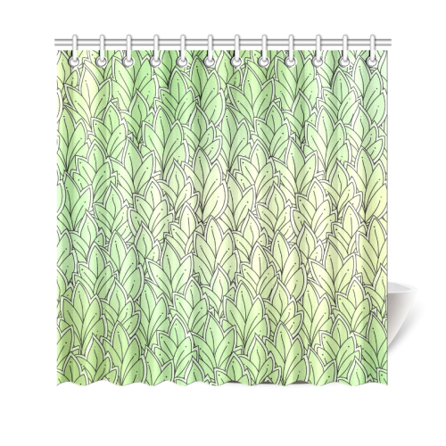 Mandy Green - Leaves Pattern Shower Curtain 69"x70"