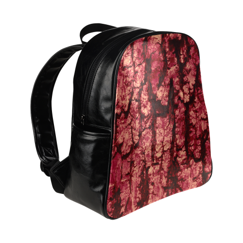 tree bark structure red Multi-Pockets Backpack (Model 1636)