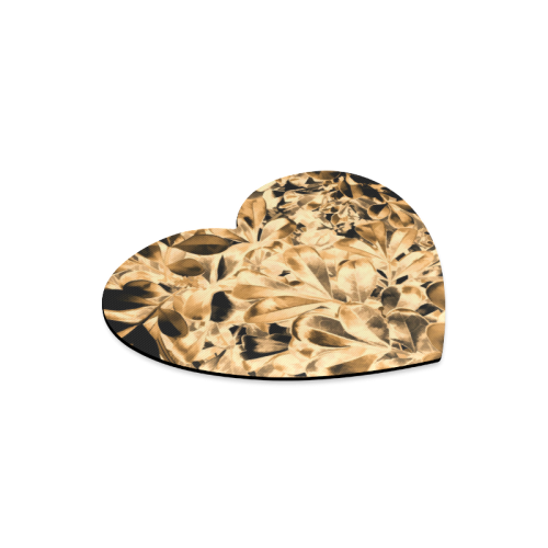 Foliage #2 Gold - Jera Nour Heart-shaped Mousepad