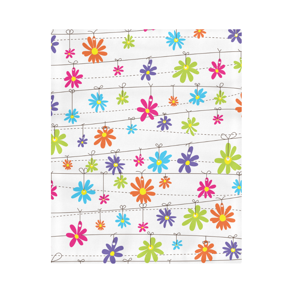 colorful flowers hanging on lines Duvet Cover 86"x70" ( All-over-print)