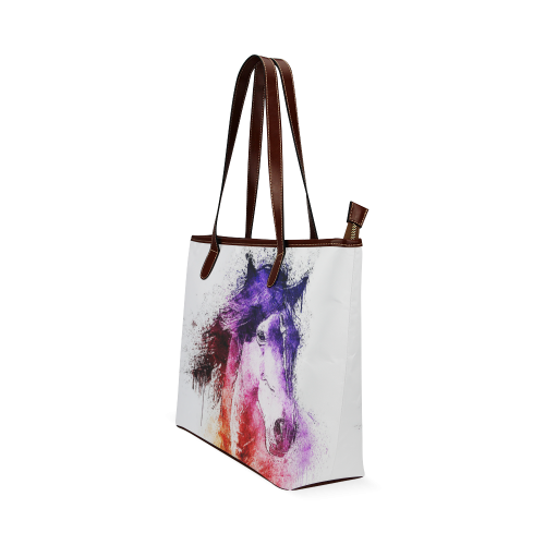 watercolor horse Shoulder Tote Bag (Model 1646)