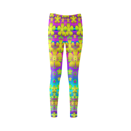 Outside the curtain it is peace florals and love Cassandra Women's Leggings (Model L01)