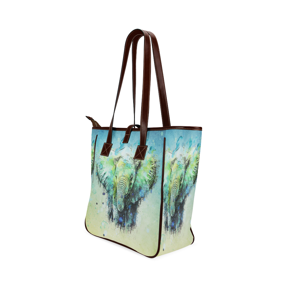 watercolor elephant Classic Tote Bag (Model 1644)