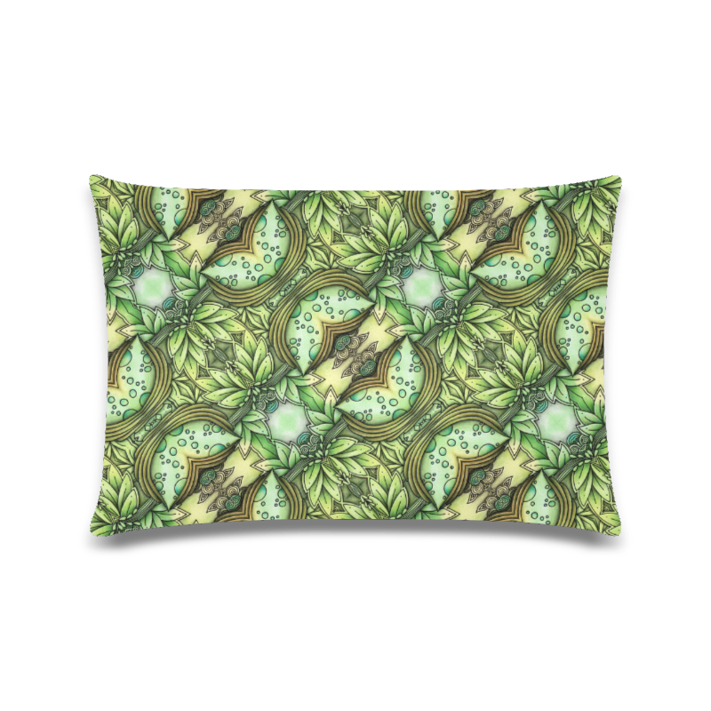 Mandy Green - water garden leaves pattern Custom Zippered Pillow Case 16"x24"(Twin Sides)