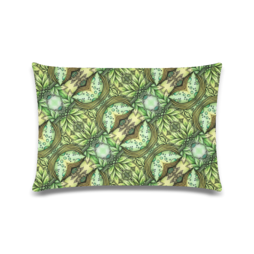 Mandy Green - water garden leaves pattern Custom Zippered Pillow Case 16"x24"(Twin Sides)