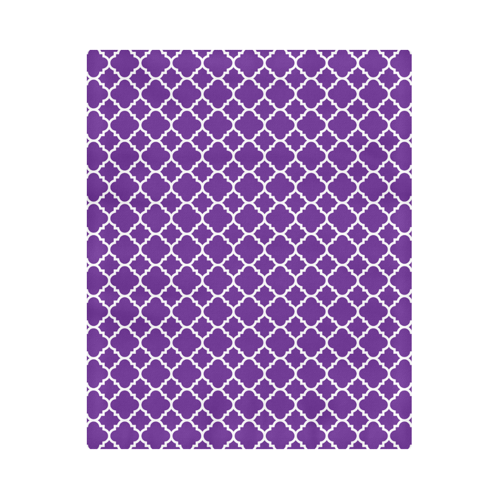 royal purple white quatrefoil classic pattern Duvet Cover 86"x70" ( All-over-print)