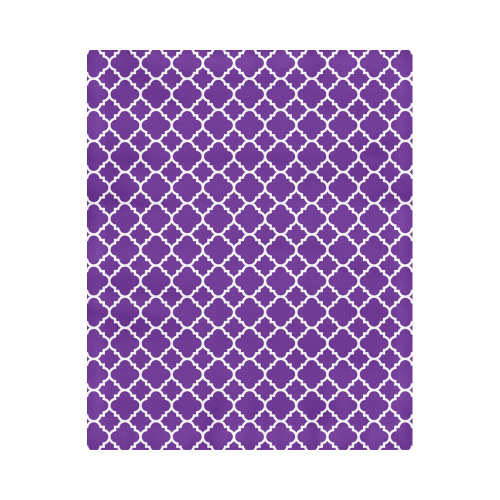 royal purple white quatrefoil classic pattern Duvet Cover 86"x70" ( All-over-print)