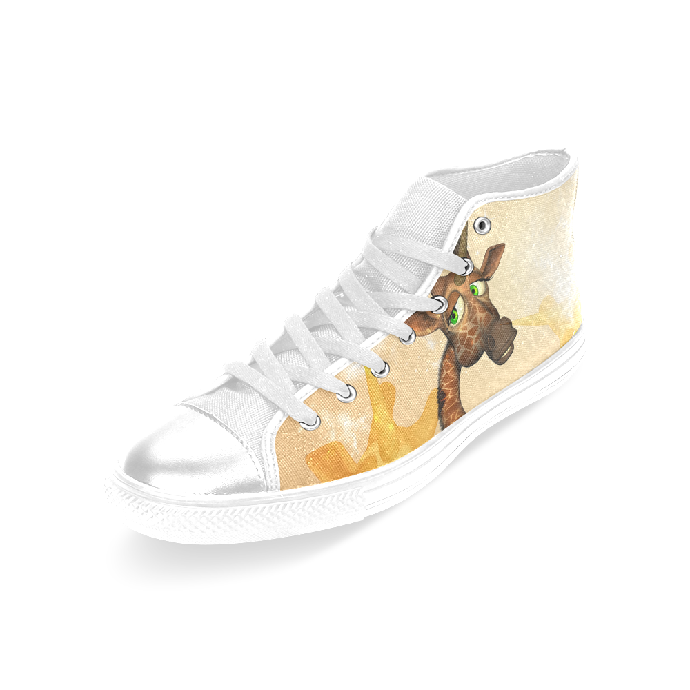 Cute unicorn giraffe Women's Classic High Top Canvas Shoes (Model 017)