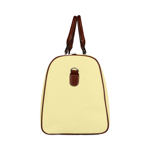 Custard Color Accent Waterproof Travel Bag/Large (Model 1639)