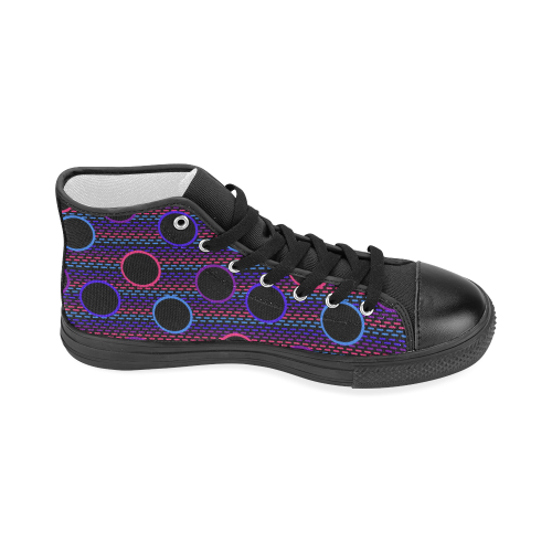 Funky Black Holes Women's Classic High Top Canvas Shoes (Model 017)
