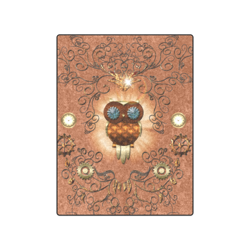 Steampunk, cute owl Blanket 50"x60"