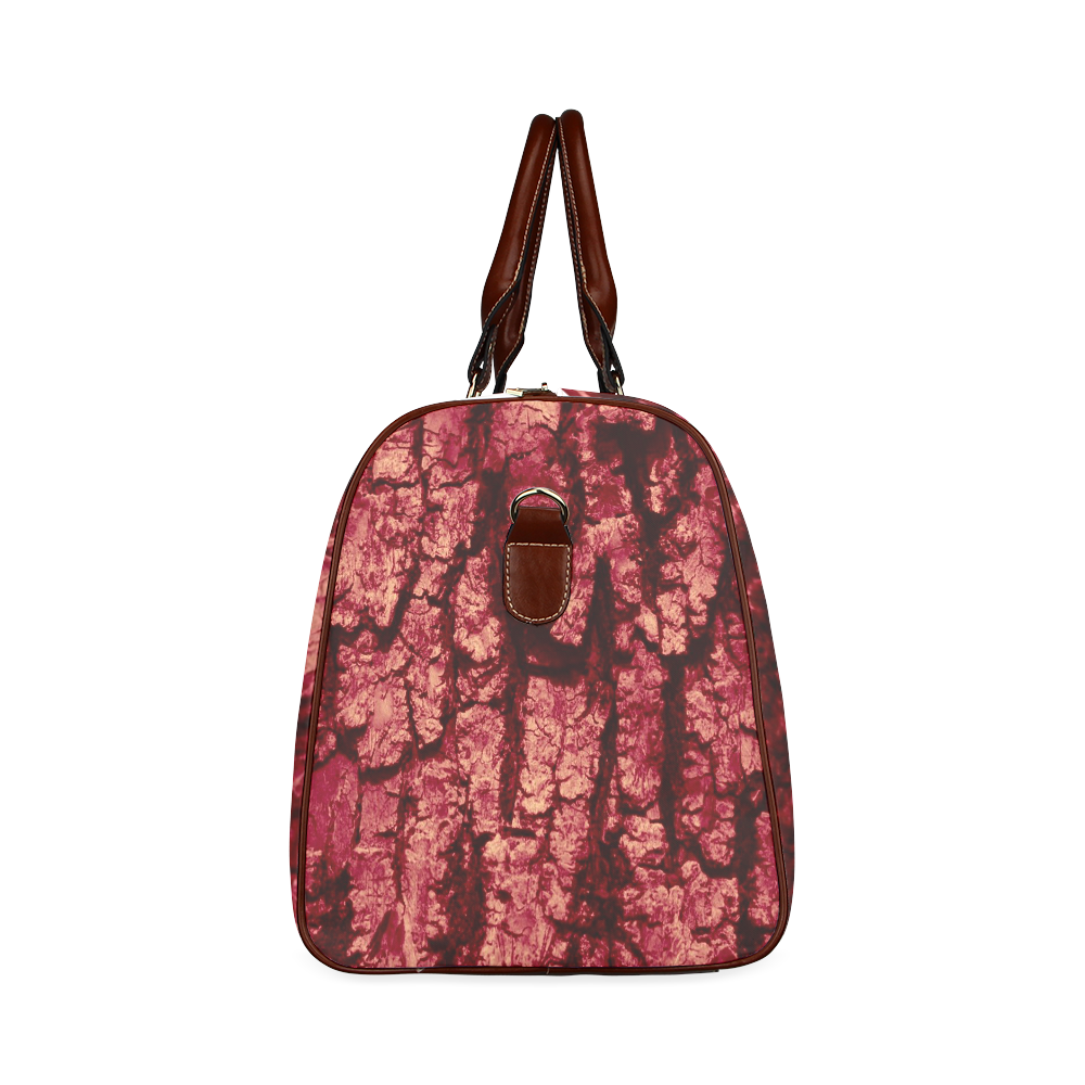 tree bark structure red Waterproof Travel Bag/Small (Model 1639)
